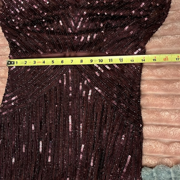 Adrianna Papell Women's Maxi Evening Prom Party Gown With Cap Sleeves - Picture 8 of 8